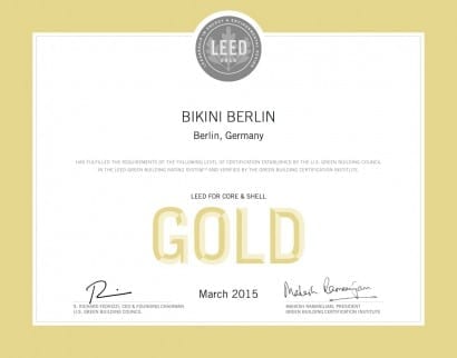 BIKINI BERLIN: LEED Gold-Zertifikat