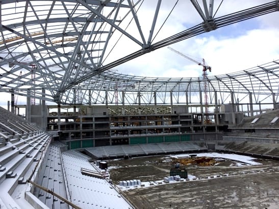 Baustelle der VTB-Arena, Moskau (Frühjahr 2018; Foto: Xella)