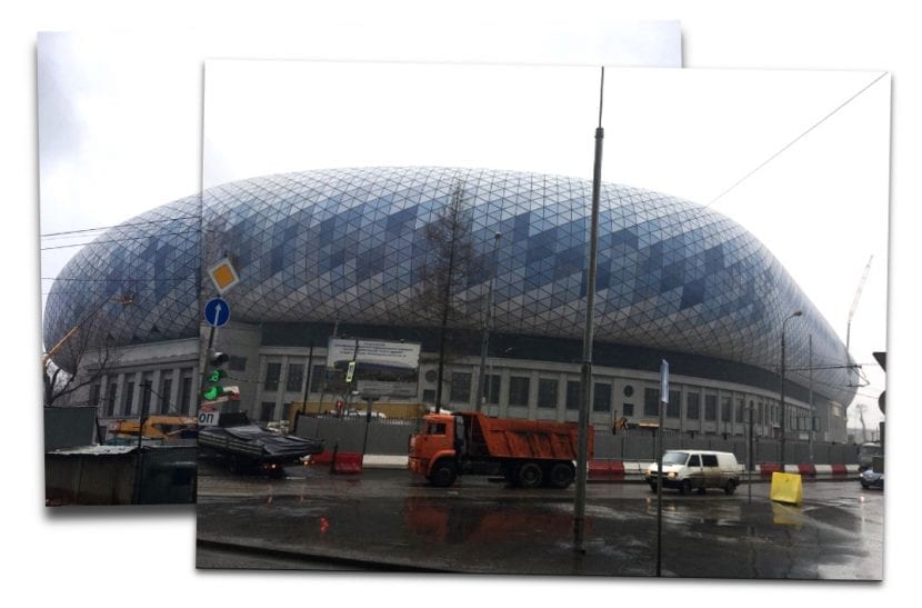 Baustelle der VTB-Arena, Moskau (Frühjahr 2018; Foto: Xella)
