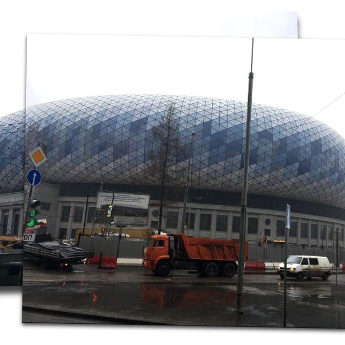 Baustelle der VTB-Arena, Moskau (Frühjahr 2018; Foto: Xella)