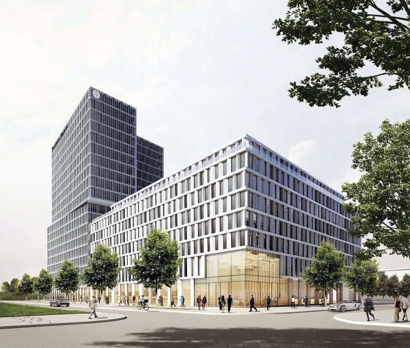 Blick auf den Hotel-Neubau an der Europa-Allee (Grafik: Eike Becker Architekten)