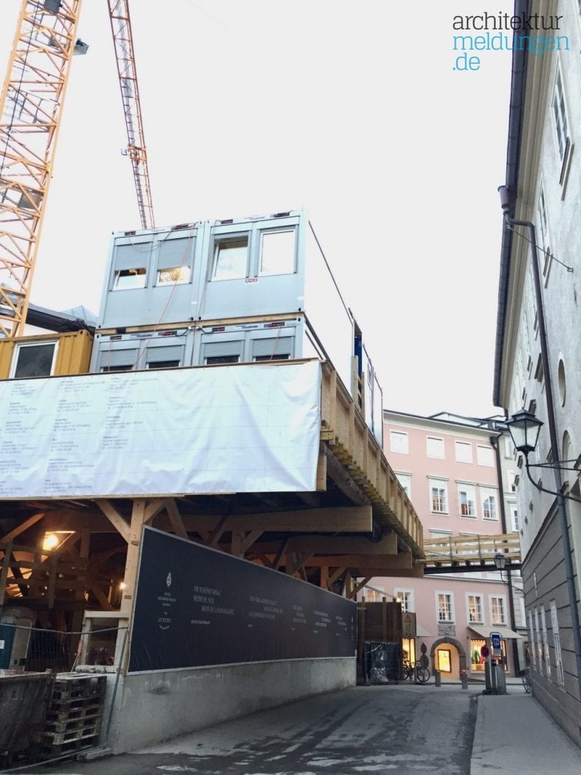 Baustelleneinrichtung auf einer Holzbaukonstruktion in Salzburg (Foto: Eric Sturm)