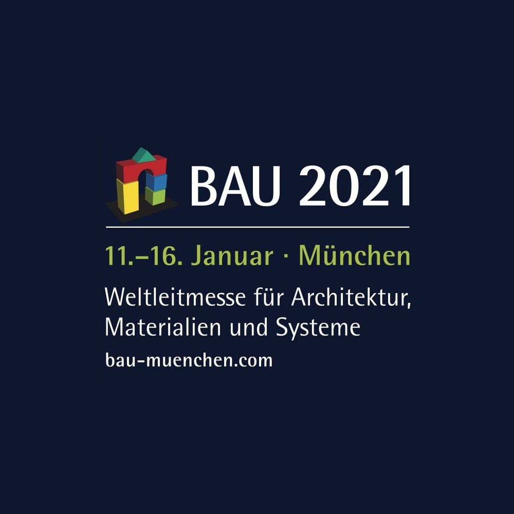 Logo und Schriftzug der BAU 2021 (Grafik: Messe München)