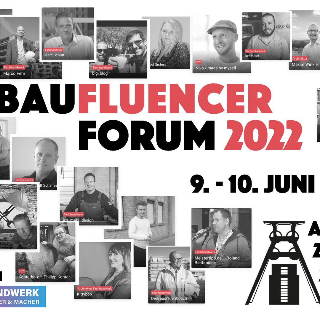 Baufluencer-Forum 2022: Das Netzwerk-Treffen für Influencer und Bauprodukt-Hersteller (Grafik: Brandrevier)