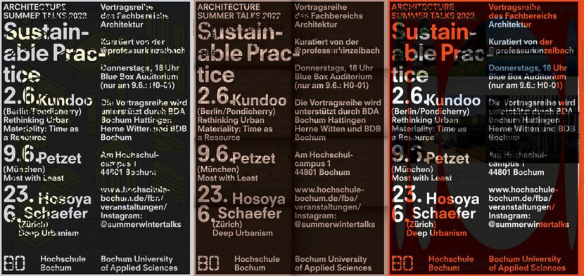 Architecture Summer Talks 2022: Sustainable Practice – Hochschule Bochum (Grafik: EA Kinzelbach)
