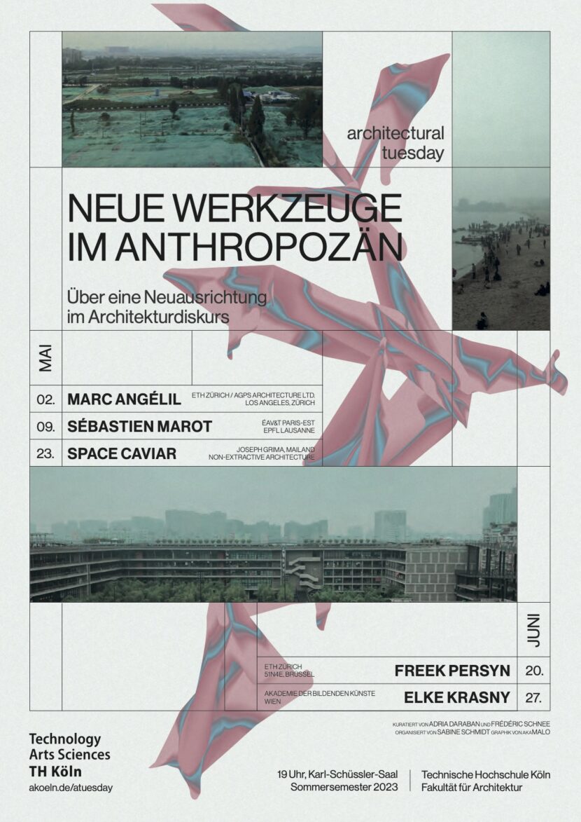 Vortragsreihe der TH Köln: Neue Werkzeuge im Anthropozän – Mensch und Natur im Konflikt: Braucht es eine neue Architektur? (Grafik: akaMalo)